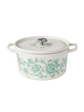 The Pioneer Woman Home Green Floral Agatha Enameled Cast Iron 5-Quart Dutch Oven